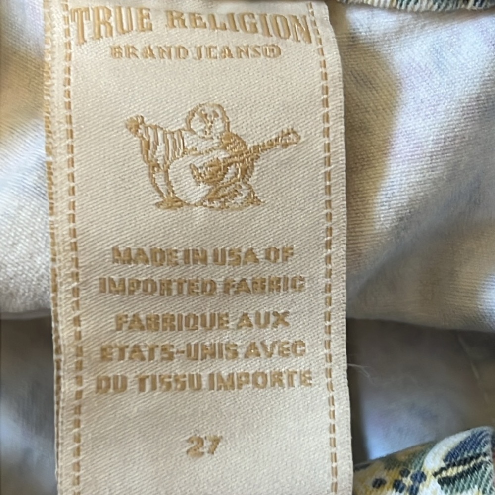 True Religion Chic Floral Print Skinny Jeans Pants Size 27 - Picture 8 of 9